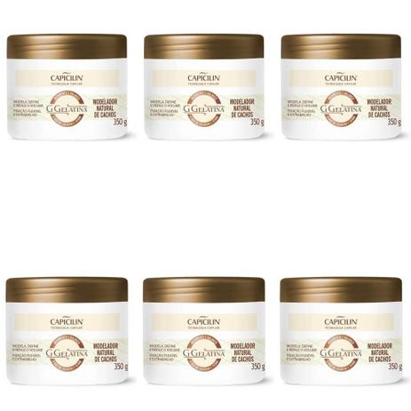 Capicilin Gelatina Modeladora De Cachos 350g (Kit C/06) Menor preço em Capicilin Gelatina Modeladora De Cachos 350g (Kit C/06)