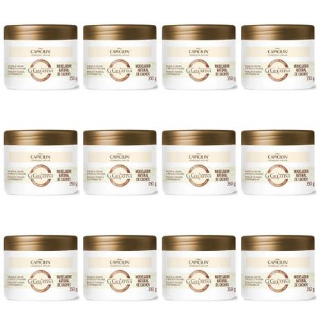 Capicilin Gelatina Modeladora De Cachos 350g (Kit C/12) Menor preço em Capicilin Gelatina Modeladora De Cachos 350g (Kit C/12)