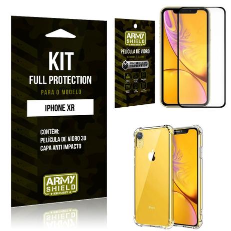 Capinha Anti Impacto + Película de Vidro 3D Iphone XR - Armyshield Menor preço em Capinha Anti Impacto + Película de Vidro 3D Iphone XR - Armyshield