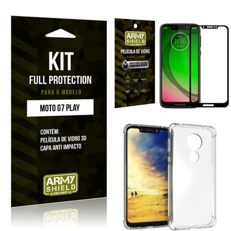 Capinha Anti Impacto + Película de Vidro 3D Motorola MOTO G7 PLAY - Armyshield Menor preço em Capinha Anti Impacto + Película de Vidro 3D Motorola MOTO G7 PLAY - Armyshield