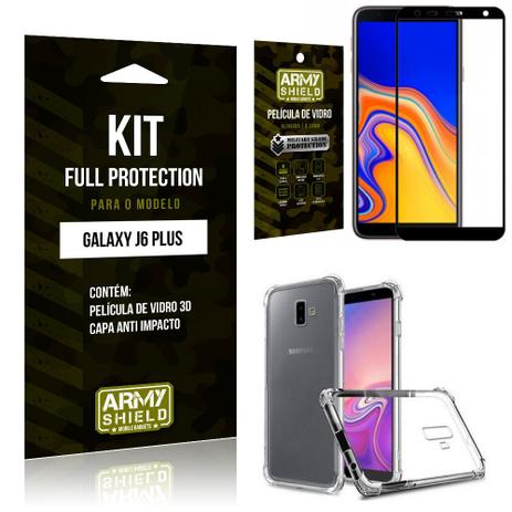 Capinha Anti Impacto + Película de Vidro 3D Samsung J6 PLUS - Armyshield Menor preço em Capinha Anti Impacto + Película de Vidro 3D Samsung J6 PLUS - Armyshield