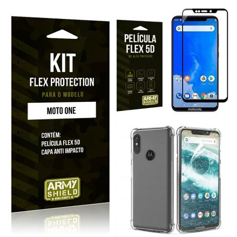Capinha Anti Impacto + Película Flex 5D Motorola MOTO ONE - Armyshield Menor preço em Capinha Anti Impacto + Película Flex 5D Motorola MOTO ONE - Armyshield