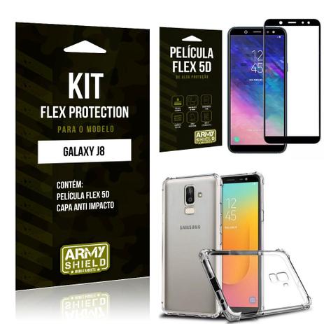 Capinha Anti Impacto + Película Flex 5D Samsung J8 - Armyshield Menor preço em Capinha Anti Impacto + Película Flex 5D Samsung J8 - Armyshield