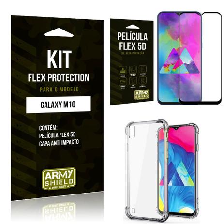 Capinha Anti Impacto + Película Flex 5D Samsung M10 - Armyshield Menor preço em Capinha Anti Impacto + Película Flex 5D Samsung M10 - Armyshield