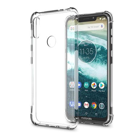 Capinha para Motorola Moto One Silicone TPU Anti Impacto Transparente - Hrebos Menor preço em Capinha para Motorola Moto One Silicone TPU Anti Impacto Transparente - Hrebos