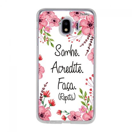 Capinha Silicone Personalizada Husky TPU Galaxy J4 2018 Sonhe Acredite e Faça Menor preço em Capinha Silicone Personalizada Husky TPU Galaxy J4 2018 Sonhe Acredite e Faça