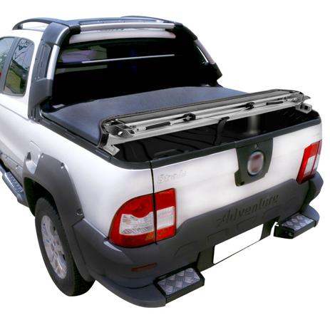Capota Marítima Fiat Strada Cabine Dupla 2010 A 2013 Modelo Trek Sem Gancho Estepe - Flash cover Menor preço em Capota Marítima Fiat Strada Cabine Dupla 2010 A 2013 Modelo Trek Sem Gancho Estepe - Flash cover