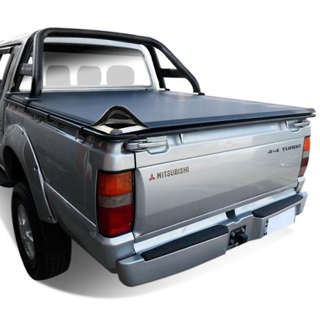 Capota Marítima Mitsubishi L200 1995 A 2003 Modelo Baguete Sem Grade Com Santo Antonio Duplo - Flash cover Menor preço em Capota Marítima Mitsubishi L200 1995 A 2003 Modelo Baguete Sem Grade Com Santo Antonio Duplo - Flash cover