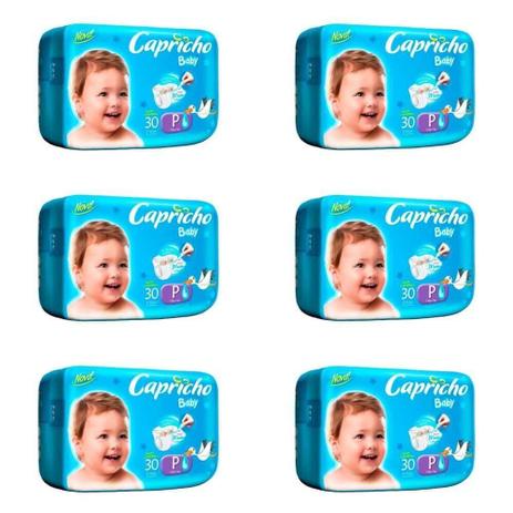 Capricho Baby Prática Fralda Infantil P C/30 (Kit C/06) Menor preço em Capricho Baby Prática Fralda Infantil P C/30 (Kit C/06)