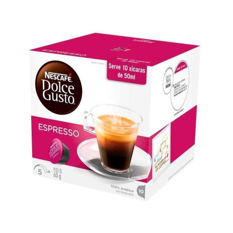 Capsula de Cafe Espresso Dolce Gusto 6g CX 10 UN Nescafe - Nescafe Dolce Gusto Menor preço em Capsula de Cafe Espresso Dolce Gusto 6g CX 10 UN Nescafe - Nescafe Dolce Gusto