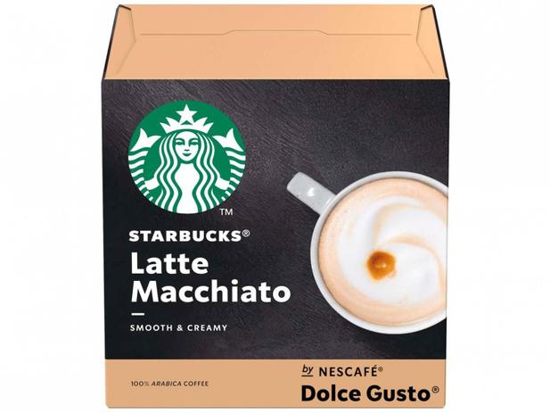 Cápsula Latte Macchiato Nescafé - Dolce Gusto Starbucks 12 Unidades Menor preço em Cápsula Latte Macchiato Nescafé - Dolce Gusto Starbucks 12 Unidades