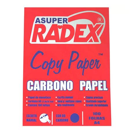 Carbono Azul A4 Radex PCT C/100 Folhas Menor preço em Carbono Azul A4 Radex PCT C/100 Folhas