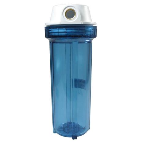 Carcaca fit sem refil 9 3/4 polegadas azul com reducao para 1/2 - Planeta agua Menor preço em Carcaca fit sem refil 9 3/4 polegadas azul com reducao para 1/2 - Planeta agua