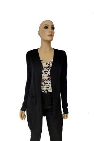 cardigan alongado preto