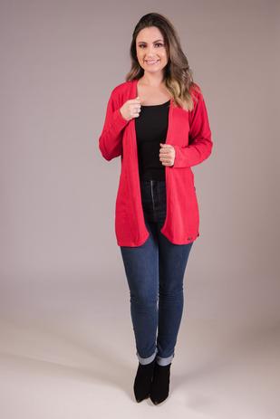cardigan alongado em tricô