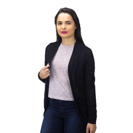 cardigan alongado preto
