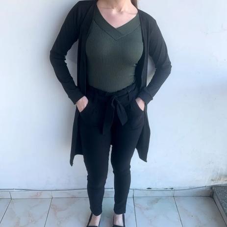 cardigan alongado preto