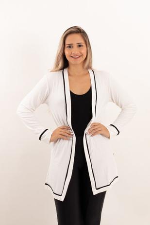Cardigan Feminino Longo Canelado Manga Longa - Mikasa Menor preço em Cardigan Feminino Longo Canelado Manga Longa - Mikasa