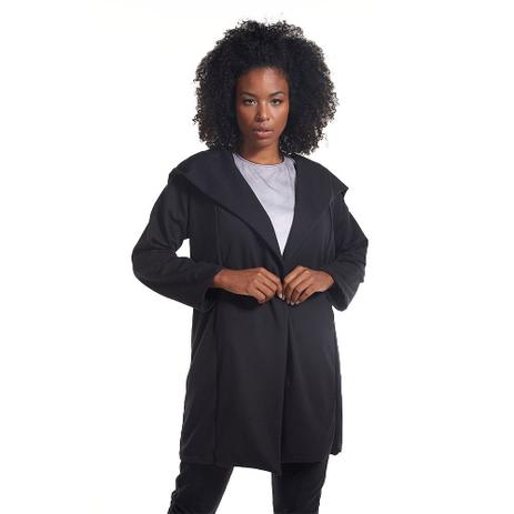 womens black moletom com capuz jacket