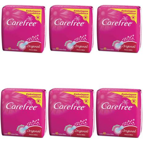 Carefree Proteção Absorvente Higiênico C/ Perfume C/40 (Kit C/06) Menor preço em Carefree Proteção Absorvente Higiênico C/ Perfume C/40 (Kit C/06)