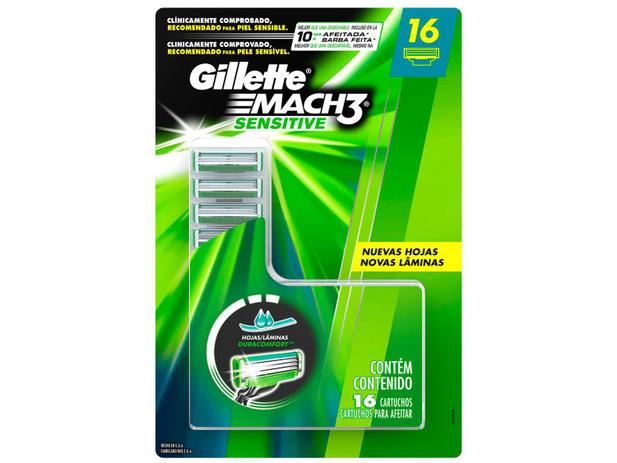 Carga para Aparelho de Barbear Gillette – Mach3 Sensitive 16 Cargas