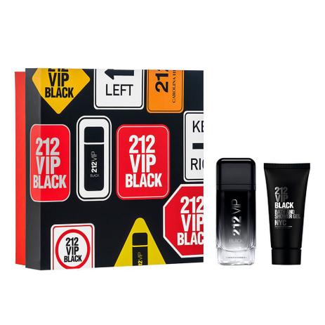 Carolina Herrera 212 VIP Black Kit Perfume Masculino + Gel de Banho