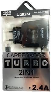 Carregador 2 in 1 v8 com cabo para celular e tablet 2.4a lt-202 - Logn Menor preço em Carregador 2 in 1 v8 com cabo para celular e tablet 2.4a lt-202 - Logn