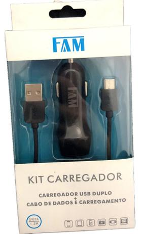 Carregador Automotivo Celular Motorola Samsung Tipo C FAM Menor preço em Carregador Automotivo Celular Motorola Samsung Tipo C FAM