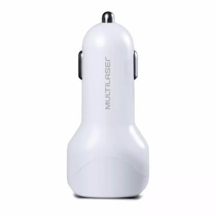 Carregador Automotivo Concept 2 Portas Usb I-Smart Branco Mu - Multilaser Menor preço em Carregador Automotivo Concept 2 Portas Usb I-Smart Branco Mu - Multilaser