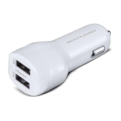 Menor preço em Carregador Automotivo Concept Multilaser, 2 Portas USB, I-Smart, Branco CB115