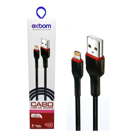 Menor preço em Carregador Compatível Com Iphone Cabo Compatível Iphone Reforçado Turbo Exbom 1m