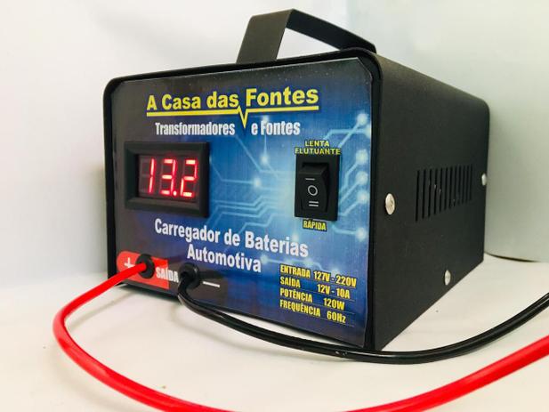 Carregador De Bateria 12v Carro E Moto 20ah Com Voltimetro - A Casa Das Fontes Menor preço em Carregador De Bateria 12v Carro E Moto 20ah Com Voltimetro - A Casa Das Fontes