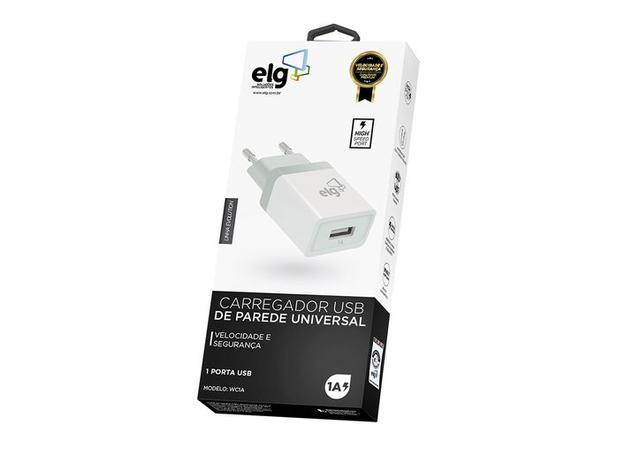 Carregador de Parede Elg WC1A 1 Saída USB Menor preço em Carregador de Parede Elg WC1A 1 Saída USB