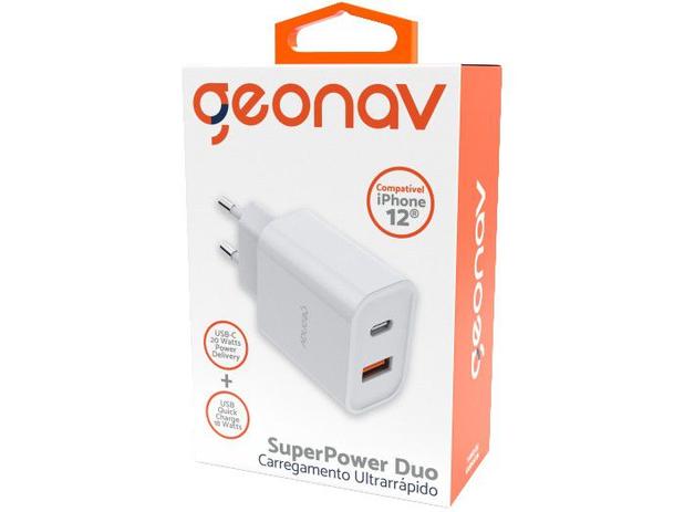 Carregador de Parede iOS Entrada USB-C Geonav – Super Power Duo Original