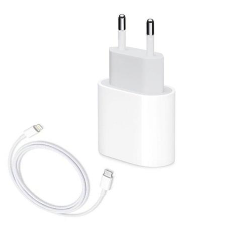 Carregador de Parede USB-C 18W com Cabo USB-C Lightning - OEM Menor preço em Carregador de Parede USB-C 18W com Cabo USB-C Lightning - OEM