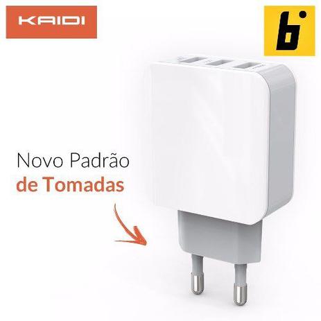 Carregador de Parede USB Triplo 3.1A Kaidi Menor preço em Carregador de Parede USB Triplo 3.1A Kaidi