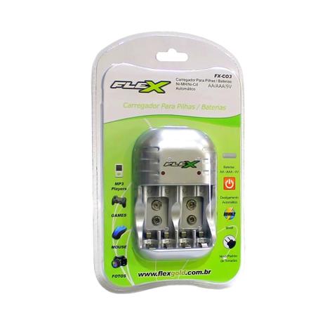 Carregador de Pilha Flex - FX-C03 Menor preço em Carregador de Pilha Flex - FX-C03