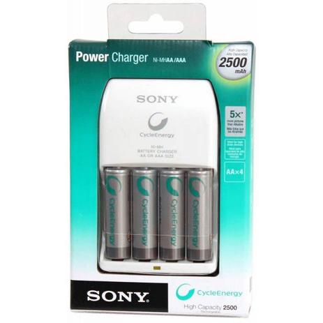 Carregador de Pilhas 2500mAh c/ 4 Pilhas - Sony Menor preço em Carregador de Pilhas 2500mAh c/ 4 Pilhas - Sony