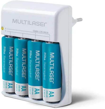 Carregador De Pilhas Multilaser AA / AAA + 4 Pilhas Recarregavel Aa Bivolt - MULTILAZER Menor preço em Carregador De Pilhas Multilaser AA / AAA + 4 Pilhas Recarregavel Aa Bivolt - MULTILAZER