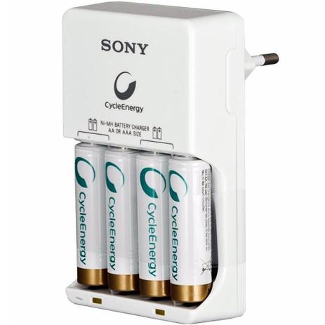Carregador de Pilhas Sony c/ 4 Pilhas AA 2500mAh - Bivolt Menor preço em Carregador de Pilhas Sony c/ 4 Pilhas AA 2500mAh - Bivolt
