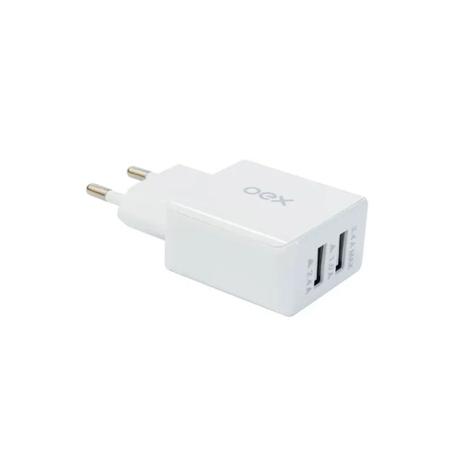 Carregador de Tomada USB DUO OEX CG201 Branco Menor preço em Carregador de Tomada USB DUO OEX CG201 Branco