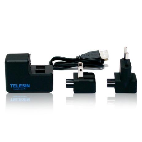 Carregador Duplo de Parede Wall Charger Telesin Para Câmeras GoPro Menor preço em Carregador Duplo de Parede Wall Charger Telesin Para Câmeras GoPro