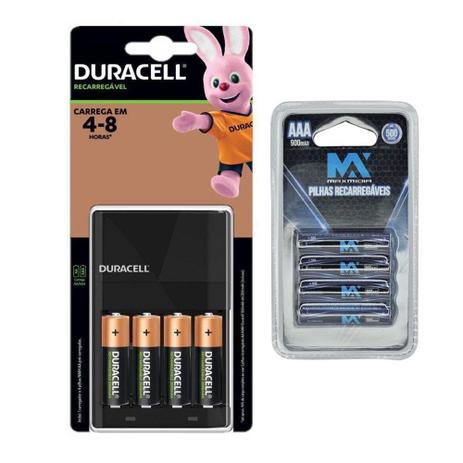 Carregador Duracell com 4 Pilhas Aa Recarregáveis 2500 mais 4 Aaa 900 Palito Maxmidia Bivolt Preto Menor preço em Carregador Duracell com 4 Pilhas Aa Recarregáveis 2500 mais 4 Aaa 900 Palito Maxmidia Bivolt Preto