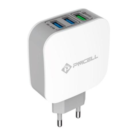Carregador Fonte Parede Maxx 733 3 Usb Pmcell Qualcomm 3.0 HC-41 Menor preço em Carregador Fonte Parede Maxx 733 3 Usb Pmcell Qualcomm 3.0 HC-41