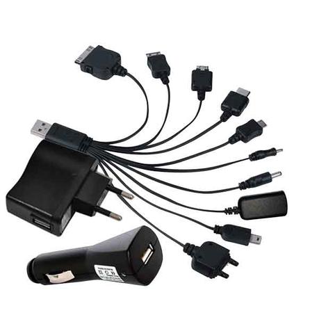 Carregador Kit automotivo e residencial 10 em 1 - Importado Menor preço em Carregador Kit automotivo e residencial 10 em 1 - Importado