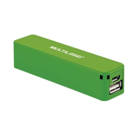 Carregador Multilaser Smartogo Power Bank 2200mah Verde Menor preço em Carregador Multilaser Smartogo Power Bank 2200mah Verde