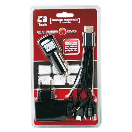 Carregador p/ Celular Universal Usb/Bivolt+Veicular UC-200 C3TECH Menor preço em Carregador p/ Celular Universal Usb/Bivolt+Veicular UC-200 C3TECH