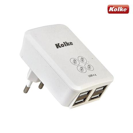 Carregador para celular de parede 4 portas USB KAN-104 Kolke Menor preço em Carregador para celular de parede 4 portas USB KAN-104 Kolke