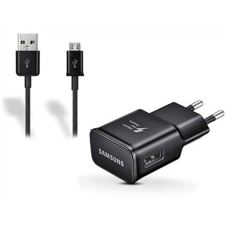 Carregador Parede Samsung Cabo de Dados USB Carga Rápida Preto Menor preço em Carregador Parede Samsung Cabo de Dados USB Carga Rápida Preto