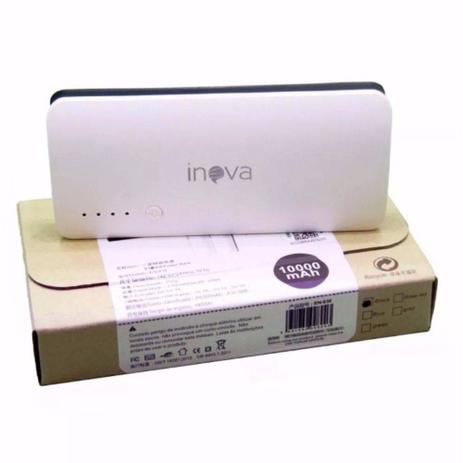 Carregador Portátil 10.000 Mah Original Inova Power Bank - 12cm - 110/220 - Branco Menor preço em Carregador Portátil 10.000 Mah Original Inova Power Bank - 12cm - 110/220 - Branco